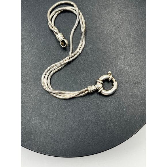 Sterling Silver 925 STG Three Strand Lg  Spring Ring Closure Bracelet 13 Grams - Picture 7 of 7